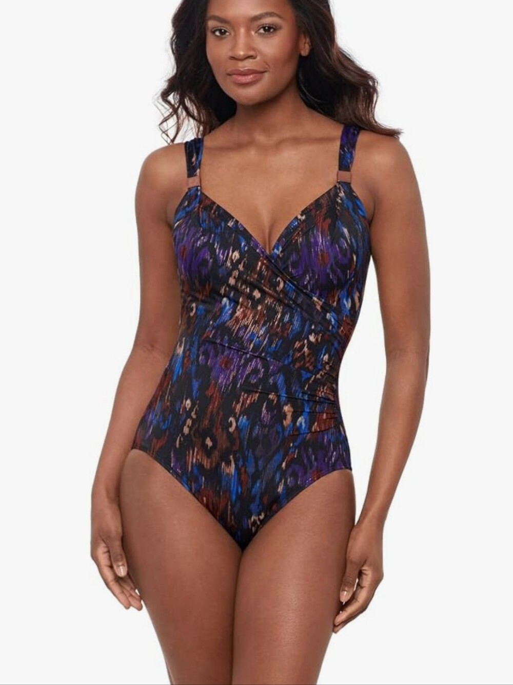 Miraclesuit Women's Razzle Dazzle Siren One Piece Swimsuit Size 14 Tummy Control